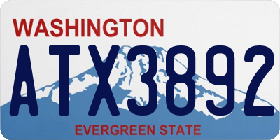 WA license plate ATX3892