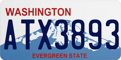 WA license plate ATX3893