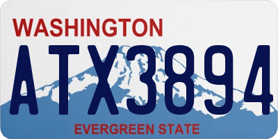 WA license plate ATX3894