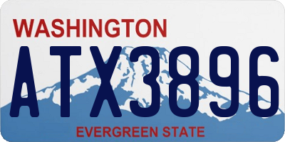 WA license plate ATX3896