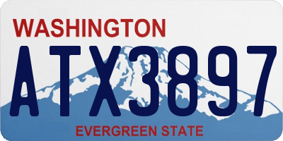 WA license plate ATX3897