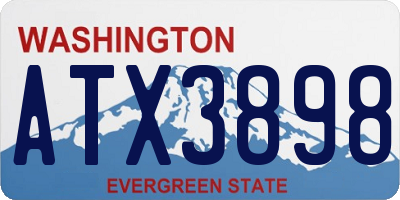 WA license plate ATX3898