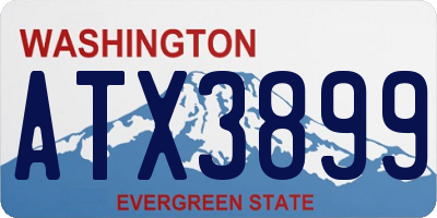 WA license plate ATX3899