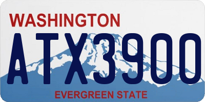 WA license plate ATX3900