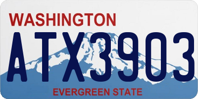 WA license plate ATX3903