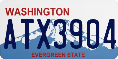WA license plate ATX3904