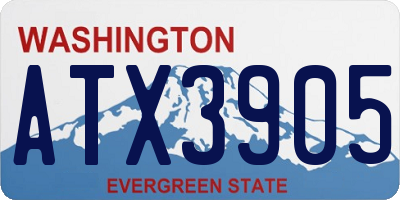 WA license plate ATX3905