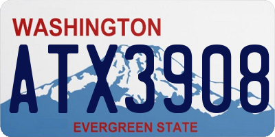 WA license plate ATX3908