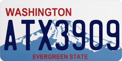 WA license plate ATX3909