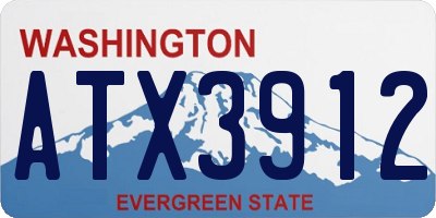 WA license plate ATX3912