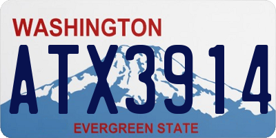 WA license plate ATX3914