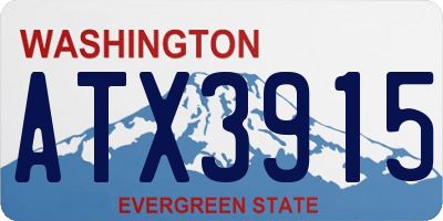 WA license plate ATX3915
