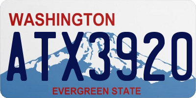 WA license plate ATX3920