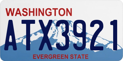 WA license plate ATX3921