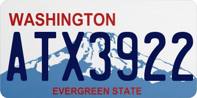 WA license plate ATX3922