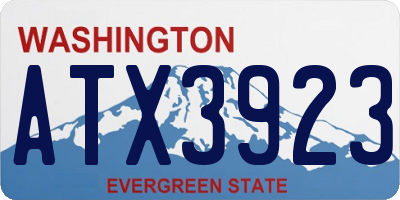 WA license plate ATX3923