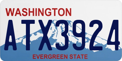 WA license plate ATX3924