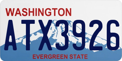WA license plate ATX3926
