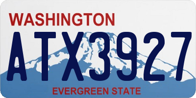 WA license plate ATX3927