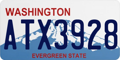 WA license plate ATX3928