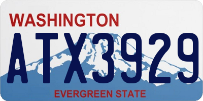 WA license plate ATX3929
