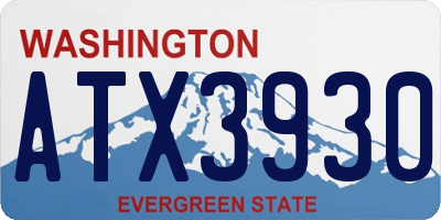 WA license plate ATX3930