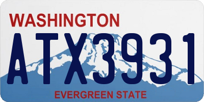 WA license plate ATX3931