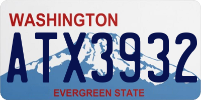 WA license plate ATX3932