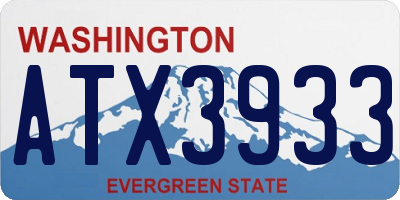 WA license plate ATX3933