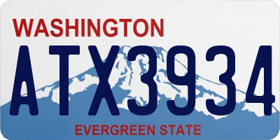 WA license plate ATX3934
