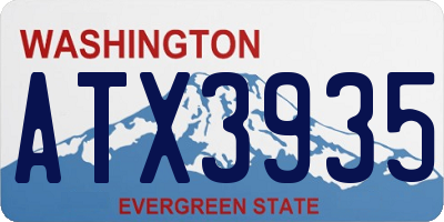 WA license plate ATX3935