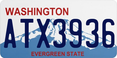 WA license plate ATX3936
