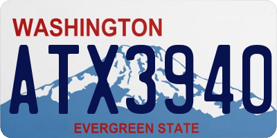 WA license plate ATX3940