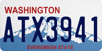 WA license plate ATX3941