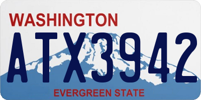 WA license plate ATX3942