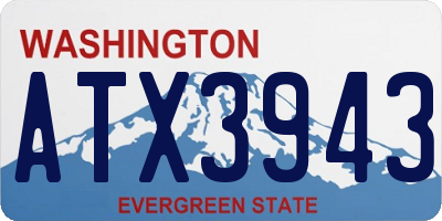 WA license plate ATX3943