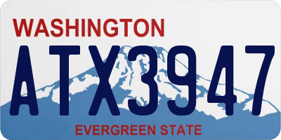 WA license plate ATX3947