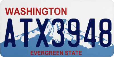 WA license plate ATX3948