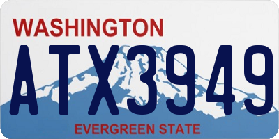 WA license plate ATX3949