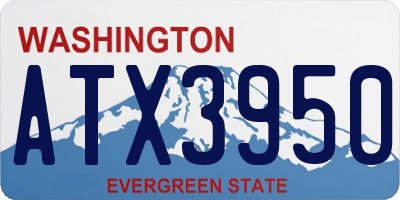 WA license plate ATX3950