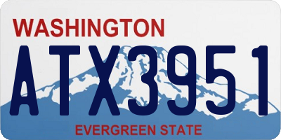 WA license plate ATX3951