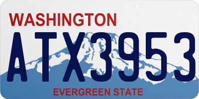 WA license plate ATX3953