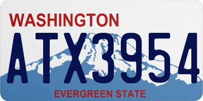 WA license plate ATX3954