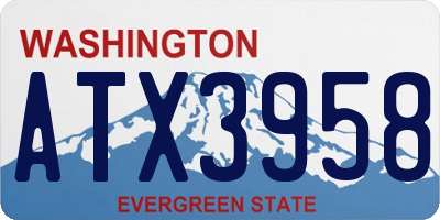 WA license plate ATX3958