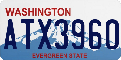 WA license plate ATX3960