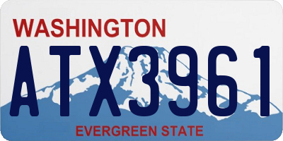 WA license plate ATX3961