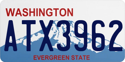 WA license plate ATX3962