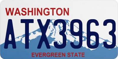 WA license plate ATX3963