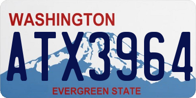 WA license plate ATX3964