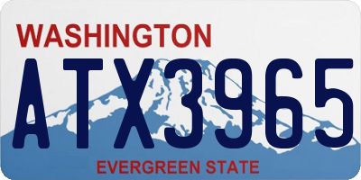 WA license plate ATX3965